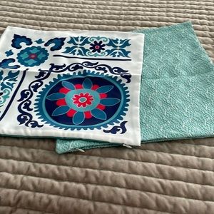 Teal pillow covers